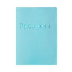 IKAAR Reisepasshülle Silikone Passport Hülle Reisepass Schutzhülle Passport Cover Holder für Damen Herren Blau von IKAAR