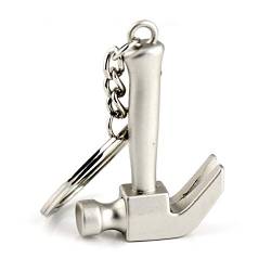 IKAAR Schlüsselanhänger Metall Mini Hammer Schlüsselring Anhänger Mini Werkzeug Schlüsselring Keychain Silber von IKAAR
