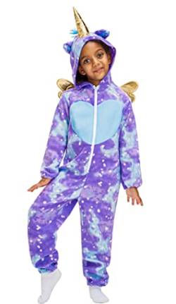 IKALI Einhorn Kostüm für Mädchen Tier Jumpsuit für Halloween Fancy Dress Up Outfit 7-8Jahre von IKALI