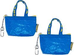IKEA Schlüssel- und Münzbörse KNOLIG klein, blau, mit einer Reißverschlusstasche (2 Set) von IKEA GLOBAL