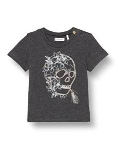 IKKS Baby-Mädchen Tee Gris Foncé Tête de Mort À Fleurs Xu10061.28 T-Shirt, Anthrazitgrau meliert, 80 von IKKS