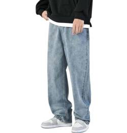 Herren Jeans Y2K Jeanshose Casual Baggy Cargo Hosen Teenager Skateboard Streetwear Jeans Loose Straight Leg Pants Freizeithose Herren Breite Hosen S - 3XL von IKOJPGMV