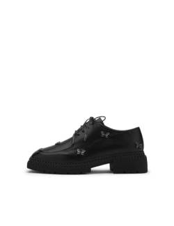 ILVI Oxford Schuhe Damen Echtes Leder Schwarze, Anzugschuhe Damen Business (Schwarz, EU Schuhgrößensystem, Erwachsene, Damen, Numerisch, M, 37) von ILVI