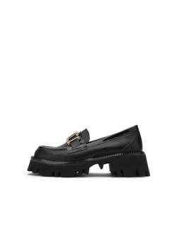 ILVI Schwarze Damen Lackleder Schuhe Loafer Women's Loafers, Echtes Leder (Schwarz, EU Schuhgrößensystem, Erwachsene, Damen, Numerisch (von/bis), M, 37, 37.5) von ILVI