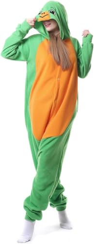 ILWHE Tier Kostüm Jumpsuits Pyjamas Cosplay Kostüm Weihnachten Halloween Schlafanzug für Unisex Erwachsene Jugendliche (S, Schildkröte) von ILWHE