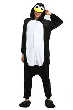 Tierkostüme Tier-Einteiler für Erwachsene, Halloween-Pyjama, Cosplay-Kostüm, Loungewear, pinguin, L von ILWHE