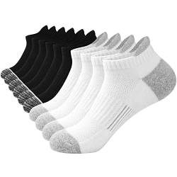 ILovDaisy Sneaker Socken Damen Sportsocken Schwarz Weiß 35-38, 5 Paar Sneakersocken Laufsocken Atmungsaktiv Kurze Knöchelsocken aus Baumwolle von ILovDaisy