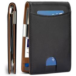 IMDCGYY Wallet Geldbörse Herren mit Geldklammer RFID Portemonnaie Männer Geldbeutel Herren Slim Portmonee Portmonaise Brieftasche von IMDCGYY