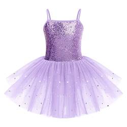 IMEKIS M?dchen Pailletten Ballett Tanzkleid Prinzessin ?rmellose Ballettanzug Gymnastik Body mit Gl?nzendem T?llrock Kind Ballerina Dancewear-Kost?m Lila 3-4 Jahre von IMEKIS