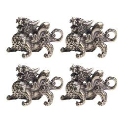 IMIKEYA 4 Stück Schlüsselanhänger Anhänger, Chinesischer Feng Shui Amulett Schlüsselanhänger Retro Charms Anhänger Bronze Schlüsselringe Auto Zubehör Ornament von IMIKEYA