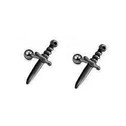 16 g Messer winzige Knorpel Tragus Barbell Ohrstecker für Damen Herren Mädchen Edelstahl personalisiert Punk Dolch Schwert Hypoallergen Piercing Schraubverschluss Modeschmuck Geschenke Geburtstag, von IMINI