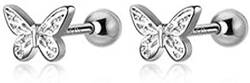 18G Kleine Schmetterling Ohrringe Sterling Silber 925 Ohrstecker Knorpel Ohrringe Piercing Tragus Ohrstecker Helix Ohrringe von IMINI