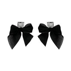 Fashion Bow Knot Silk Drop Dangle Earrings CZ Princess Cut Square Crystal Studs Statement Earring Sweet Jewelry Gifts for Women Girls Birthday, Seide, Zirkonia von IMINI