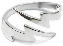 IMINI Doppelter Lightning Ring für Männer Frauen Mädchen Edelstahl Modisch Finger Band Punk Einzigartig Verstellbar Verlobungs Ring Schmuck von IMINI