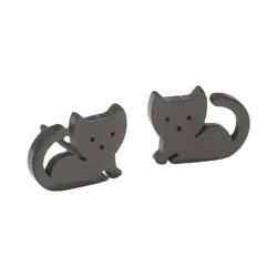 Kleine Ohrstecker mit niedlicher Katze, für Damen, Teenager, Mädchen, Edelstahl, Kätzchen, Knorpel, kleine Ohrstecker, einfacher Schmuck, Geschenk, Geburtstag, Edelstahl, Neu von IMINI