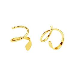 Minimalistische Ohrkletterer Crawler Manschette Ohrringe für Frauen Mädchen Sterling Silber Knorpel Ohrläppchen Ohr Piercing Wrap Ohrring Ohrstecker Hypoallergen 14K vergoldet, 14 Karat Gold von IMINI