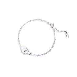 Niedliches Schwein Armband für Frauen Mädchen Sterling Silber Matte Porket Hollow Love Herz Charm Link Armbänder Fußkettchen für Haustierliebhaber Andenken Schmuck Geschenke für Tochter Nichte 8 Zoll von IMINI