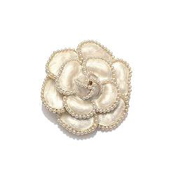 Perle Kamelie Blume Brosche Pin für Frauen Mädchen Hochzeit Bouquest Party Revers Jacken Hut Schals Ansteckblume Kleid Broschen Pins Exquisite Braut Mutter Schmuck Geschenke von IMINI