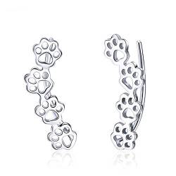 Pfote Ohr Manschette Wrap Crawler Kletterer Ohrringe für Frauen Teen Mädchen Sterling Silber Ohrstecker Clip auf niedlichen Hund Katze Haustier Pin hypoallergenen Schmuck von IMINI