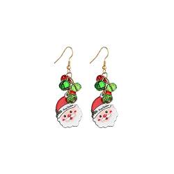 Weihnachtsmann Ohrringe für Damen Mädchen Weihnachts Ohrringe Jingle Bell Baumelnde Tropfen Ohrringe Haken Ohrringe von IMINI