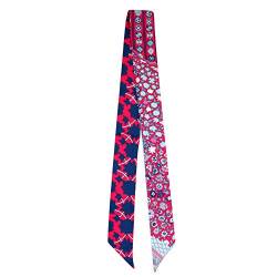 IMLECK Dünner Schal Einfacher Blumendruck Krawatte Handtasche Griff Wrap Seidenband für Frauen, B, Einheitsgröße von IMLECK