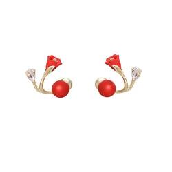 Vielseitige Tulpenblüten-Ohrringe, Perlen-Tulpenohrringe für Frauen, Tulpenblumen-Ohrhänger, Perlen-Tulpenohrringe für Frauen und Mädchen (Red) von IMMUNOTRAX