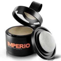 IMPERIO Ansatzpuder - Haar Concealer zur Haarverdichtung für Frauen und Männer, wasserfestes Haar Make-up zum Ansatz kaschieren - 4g (Dunkelblond) von IMPERIO