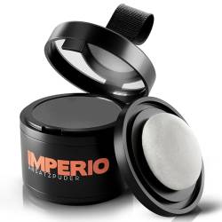IMPERIO Ansatzpuder - Haar Concealer zur Haarverdichtung für Frauen und Männer, wasserfestes Haar Make-up zum Ansatz kaschieren - 4g (Dunkelgrau) von IMPERIO