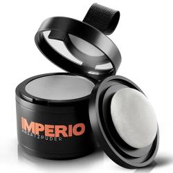 IMPERIO Ansatzpuder - Haar Concealer zur Haarverdichtung für Frauen und Männer, wasserfestes Haar Make-up zum Ansatz kaschieren - 4g (Hellgrau) von IMPERIO