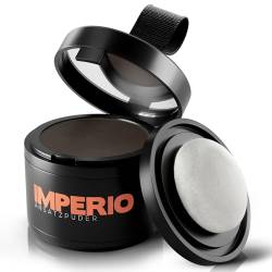 IMPERIO Pulver Ansatzpuder - Haar Concealer zur Haarverdichtung für Frauen und Männer, wasserfestes Haar Make-up zum Ansatz kaschieren - 4g (Dunkelbraun) von IMPERIO