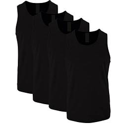 4 Stück Herren / Tanktop, ärmelloses T-Shirt, perfekt für den Sport/4er-Pack Herren, Schwarz , M von IMPRESSION T-SHIRT PERSONNALISE
