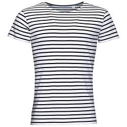 Matrosen-T-Shirt für Herren/Jungen | Marineblau-T-Shirt mit kurzen Ärmeln, Marineblau und Weiß mit Streifen | T-Shirt aus 100 % Baumwolle |, blau, M von IMPRESSION T-SHIRT PERSONNALISE