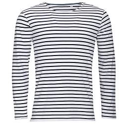 Matrosenshirt für Herren/Jungen | Langarmshirt Marineblau und Weiß gestreift | T-Shirt Herrenbekleidung 100% Baumwolle |, blau, XL von IMPRESSION T-SHIRT PERSONNALISE
