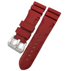 INANIR Gummi-Uhrenarmband 22 mm, 24 mm, 26 mm, Silikon-Uhrenarmband für Panerai, tauchfähig, PAM wasserdichtes Armband, 22mm black buckle, Achat von INANIR