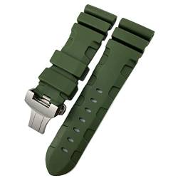 INANIR Gummi-Uhrenarmband 22 mm, 24 mm, 26 mm, Silikon-Uhrenarmband für Panerai, tauchfähig, PAM wasserdichtes Armband, 22mm black buckle, Achat von INANIR