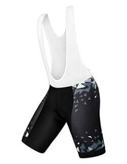 INBIKE Fahrrad Trägerhose Kurz Herren mit Sitzpolster Radlerhose Bib Shorts Atmungsaktiv Dehnbar Trägershorts für Radsport Mountainbike S von INBIKE