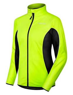 INBIKE Fahrradjacke Damen Winter Radjacke Laufjacke Thermo Winddicht Atmungsaktiv Reflective Wasserabweisend Grün,M von INBIKE