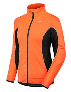 INBIKE Fahrradjacke Damen Winter Radjacke Laufjacke Thermo Winddicht Atmungsaktiv Reflective Wasserabweisend Orange,M von INBIKE