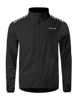 INBIKE Fahrradjacke Herren Sommer Winter Wasserdicht Atmungsaktiv Regenjacke Regenmantel Fahrrad Radsport Laufjacke Regen Leicht Frühling Herbst Schwarz 3XL von INBIKE