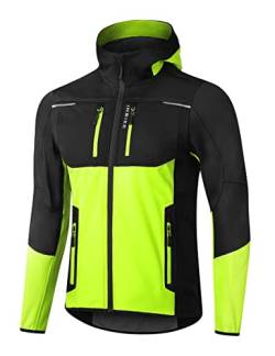 INBIKE Fahrradjacke Herren Wasserdicht Softshelljacke Übergangsjacke Winter Radjacke Laufjacke Funktionsjacke Winterjacke Regenjacke Fahrrad Wanderjacke Atmungsaktiv Warm Outdoorjacke Grün L von INBIKE