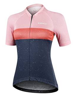 INBIKE Fahrradtrikot Rennrad Trikot Radtrikot mit DREI großen Rückentaschen Damen Slim Fit atmungsaktiv schnelltrockend feuchtigkeitsaufnahm Rosa L von INBIKE