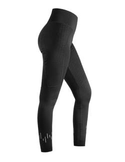 INBIKE Leggings Hose Damen Lang Sporthose Sportleggings High Waist Radhose Thermoleggins Fitness Gym Fahrradhose Radlerhose Winter Schwarz L von INBIKE