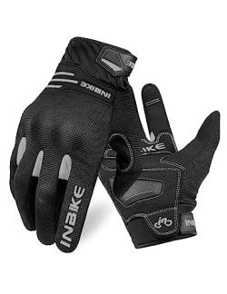 INBIKE Motorradhandschuhe Herren Winter Sommer Schutz Handschuhe Motorrad Fahrrad Motocross Männer Vollfinger Radhandschuhe Grau L von INBIKE