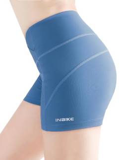 INBIKE Radlerunterhose Damen Gepolstert Radunterhose mit Sitzpolster Gel Kurz Bequem Schnelltrockend Weich Blau XL von INBIKE