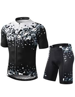 INBIKE Radtrikot Herren Kurzarm Fahrradbekleidung Set Damen Radhose Gepolster Fahrradtrikot Kurz 3XL von INBIKE