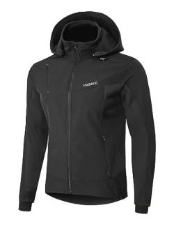 INBIKE Softshelljacke Herren Winter Softshell Jacke Übergangsjacke Wasserdicht Atmungsaktiv Wanderjacke Fahrradjacke Jungen Damen für MTB Fahrrad Wandern Bergsteigen Outdoor Schwarz XXL von INBIKE