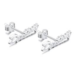 INBLUE Personalisierte Name Ohrringe für Frauen Ohrstecker mit Namen 925 Sterling Silber Vergoldete Ohrringe Minimalistische Ohrringe Handgefertigt Zierliche Schmuck Geschenke für Sie - Silber von INBLUE