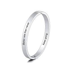 INBLUE Personalisiertes Inspirierendes Armband für Frauen, Individueller Armreif mit Eingravierten Motivierenden Mantra-Sprüchen und Zitaten (Silber & 6 mm Breite) von INBLUE