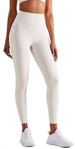 INCHICK Damen Leggings Sporthosen Yoga Weiss L von INCHICK