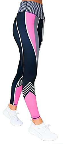 INCHICK Damen Leggings Yoga Fitness Sporthose mit hohem Bund (as3, Alpha, l, Regular, Regular, Blau) von INCHICK